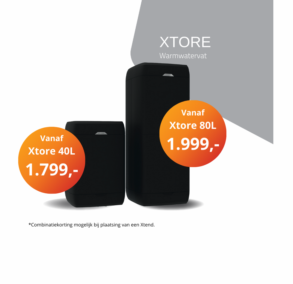 constructie van Intergas Xtore-warmwatervat, Xtend warmtepomp en Xtreme cv-ketel