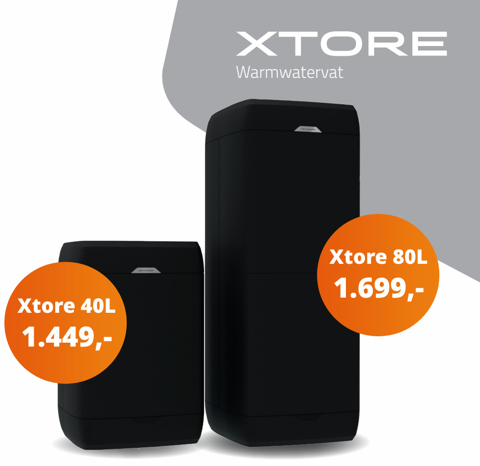 constructie van Intergas Xtore-warmwatervat, Xtend warmtepomp en Xtreme cv-ketel