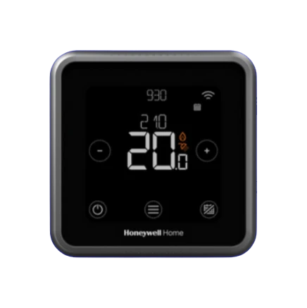 Zwarte Honeywell thermostaat